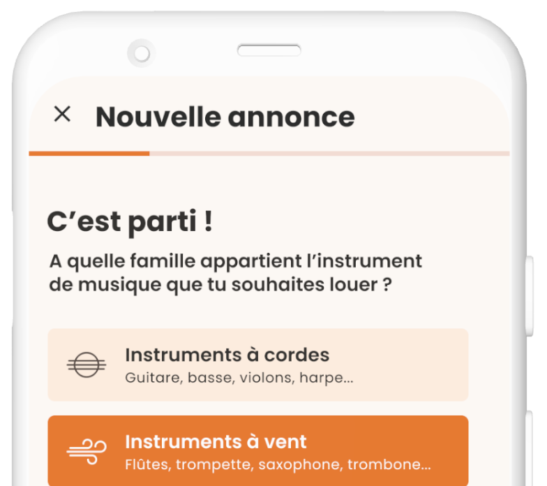 Parcours de création d'une annonce sur l'application Obladi